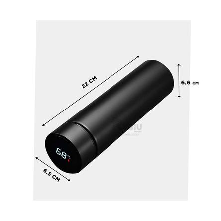 Pomo de Control de Temperatura 500ml Negro Y+Gift MiniAgenda