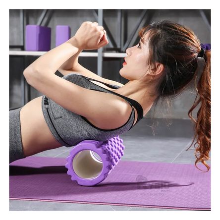 Rodillo Portable para Ejercicios en Morado Y+Stickers Rodillo Portable para Ejercicios en Morado Y+Stickers