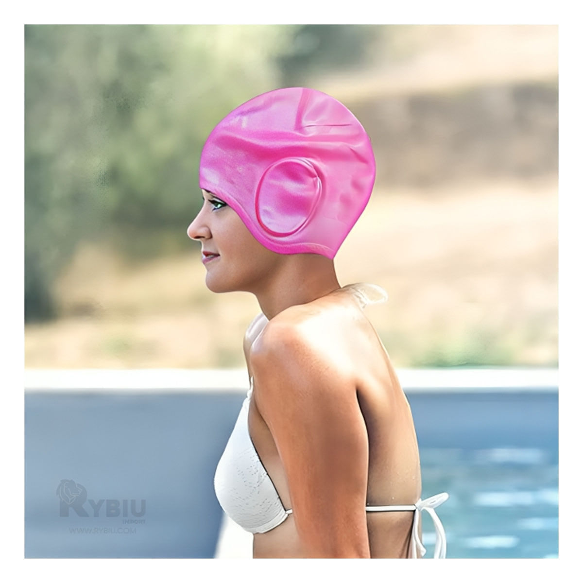 Gorro para Piscina con Estiramiento Maximo Rosado Y+Agendita