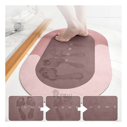 Tapete Ideal para Damas Ovalado en Color Rosado Y+Stickers