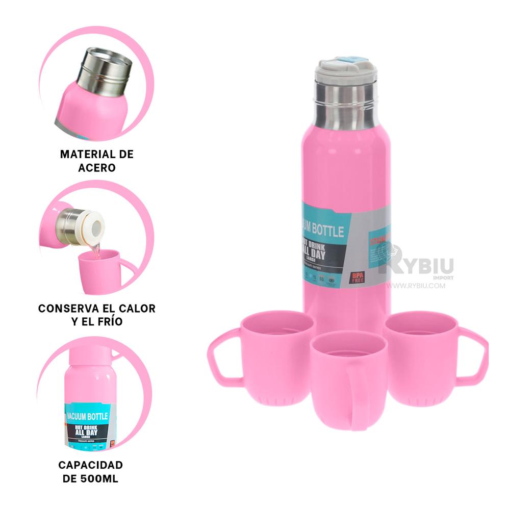 Botella Durable Termico Rosado 500ml Y+Post-it Adhesivos