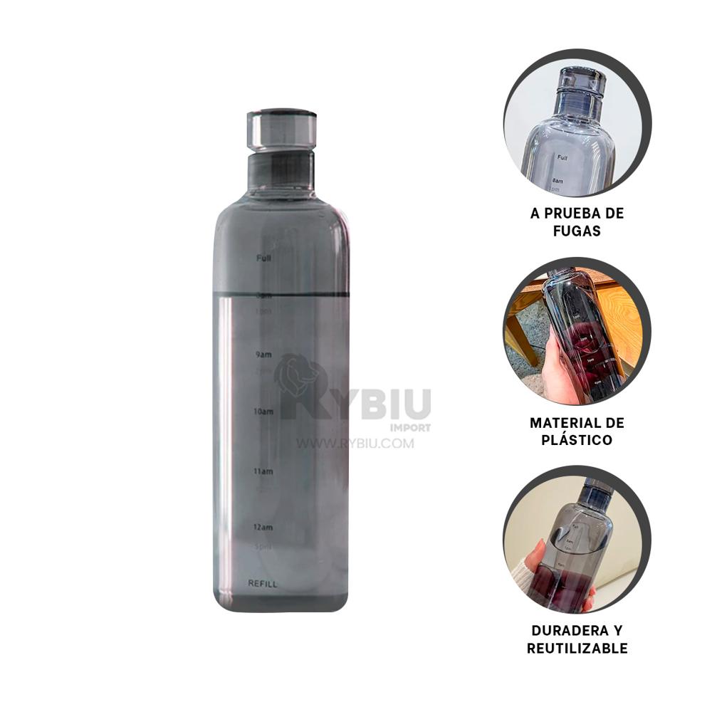 Botella Resistente de 500 ml Color Negro Y+Papel de Regalo