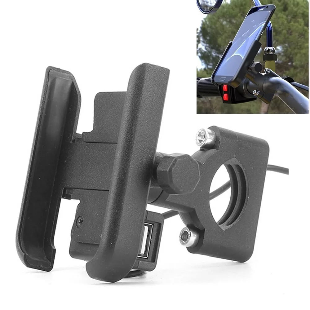 Soporte Universal para Teléfono con Cargador Usb para Motocicleta de 4 A 6,5 Pulgadas