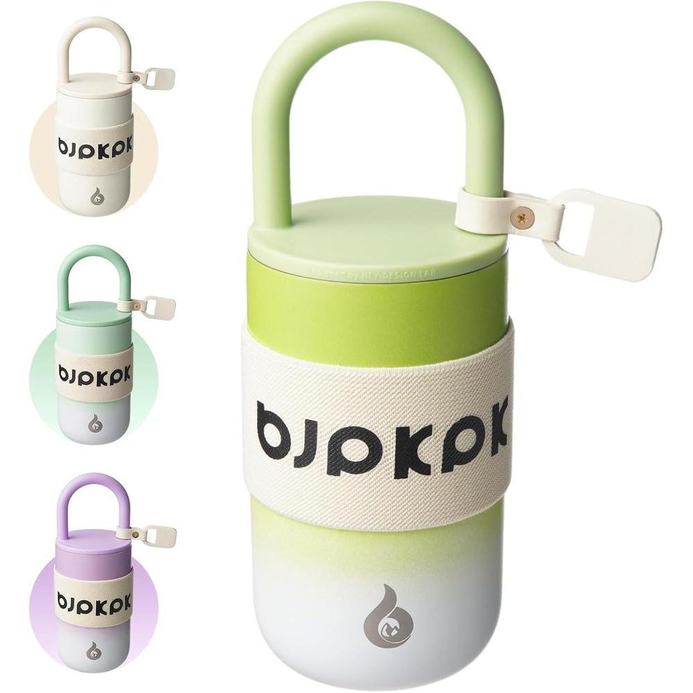 Vaso BJPKPK con tapa, acero inoxidable resistente