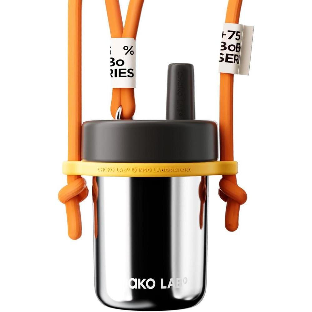 Botella de agua para niños, acero inoxidable, doble transporte, color plateado