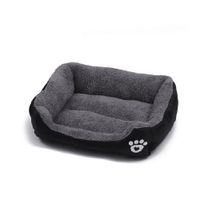 Cama Para Perros Antideslizante Rectangular Negro - Talla M