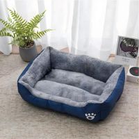 Cama Para Perros Antideslizante Rectangular Azul - Talla M