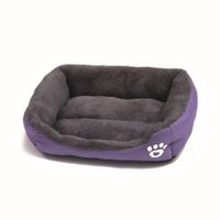Cama Para Perros Antideslizante Rectangular Morado - Talla M