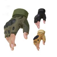 Guantes Tacticos de Medio Dedo para Hombre Verde L