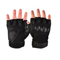 Guantes Tacticos de Medio Dedo para Hombre Negro L