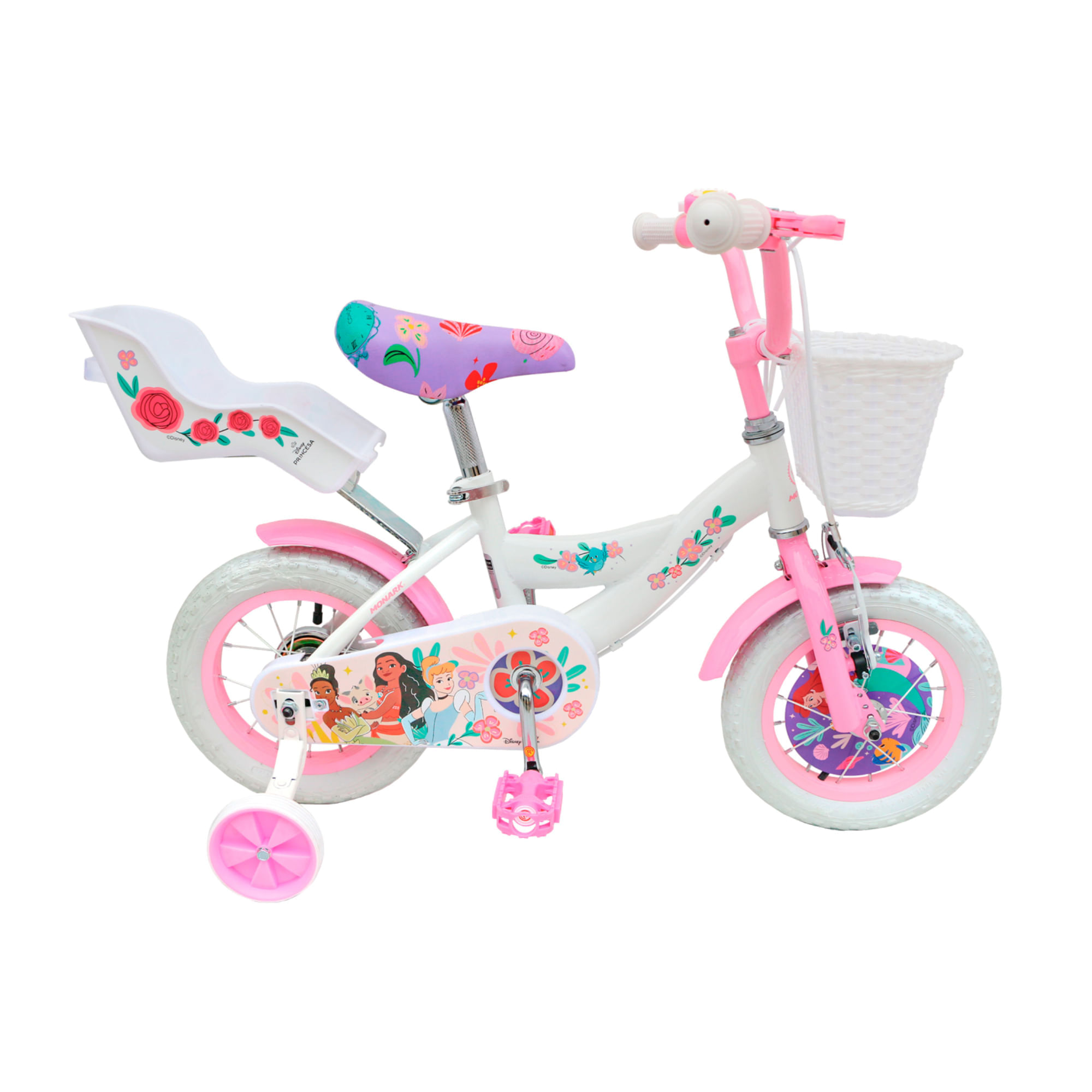 Bicicleta infantil Princesas blanco rosado MONARK aro 12