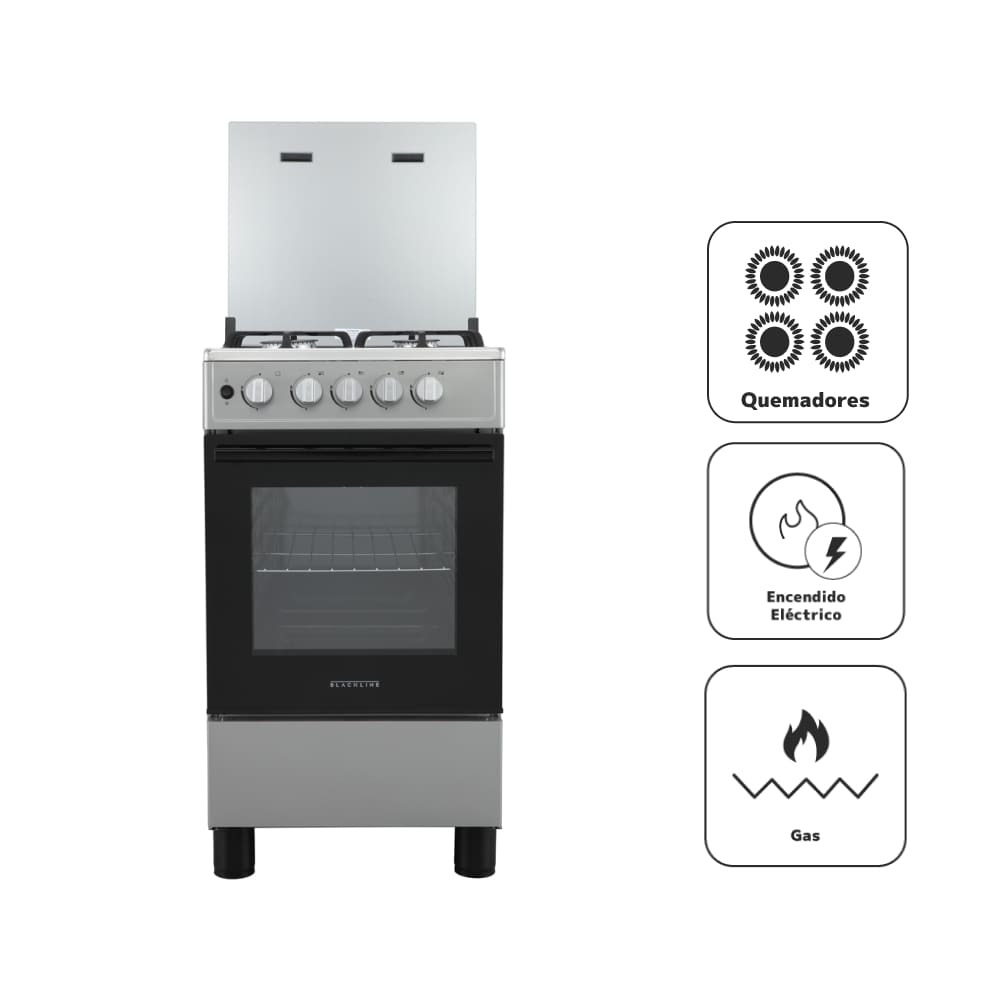 Cocina a Gas BLACKLINE 4 Quemadores 20T4G068B Silver