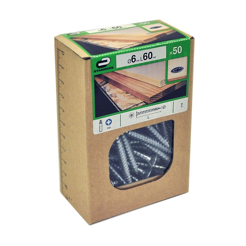 Tornillo Aglomerado Cs Pz Acero 6x60 50 unidades Standers