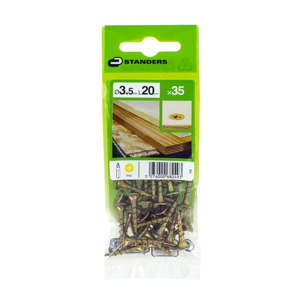 Tornillo Phillips C.bugle Cromatado 3.5x20mm 35 unidades Standers