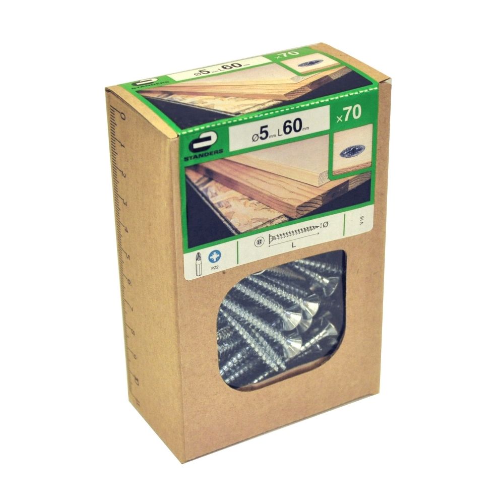 Tornillo Aglomerado Cs Pz Acero 5x60 70 unidades Standers