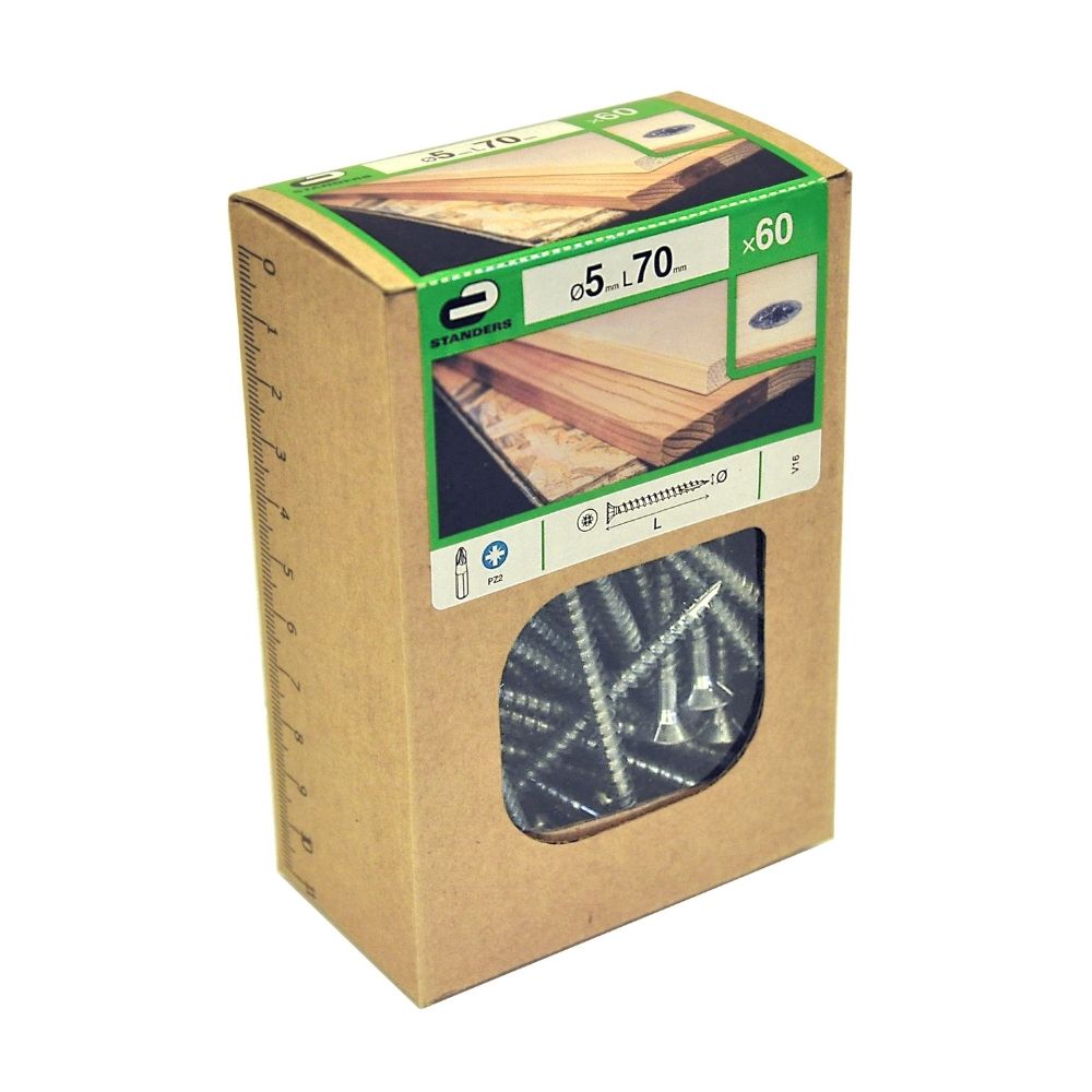 Tornillo Aglomerado Cs Pz Acero 5x70 60 unidades Standers