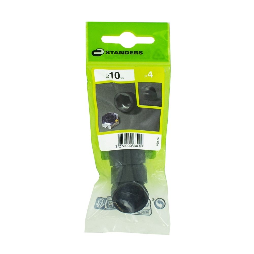 Tapa para tornillo Hexagonal Plástico Negro D10 4 unidades Standers
