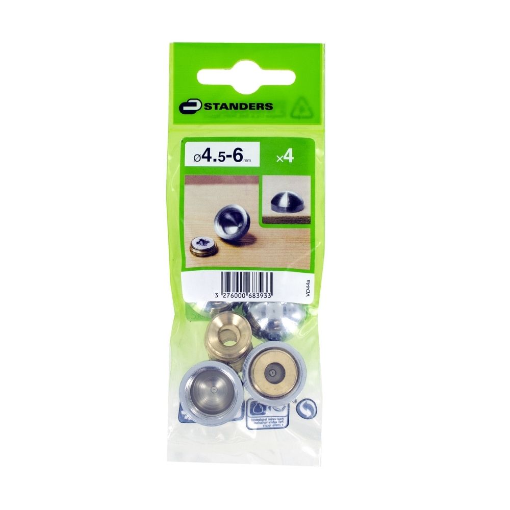 Tapa para tornillo Redondo Laton Cromado D20 4 unidades Standers