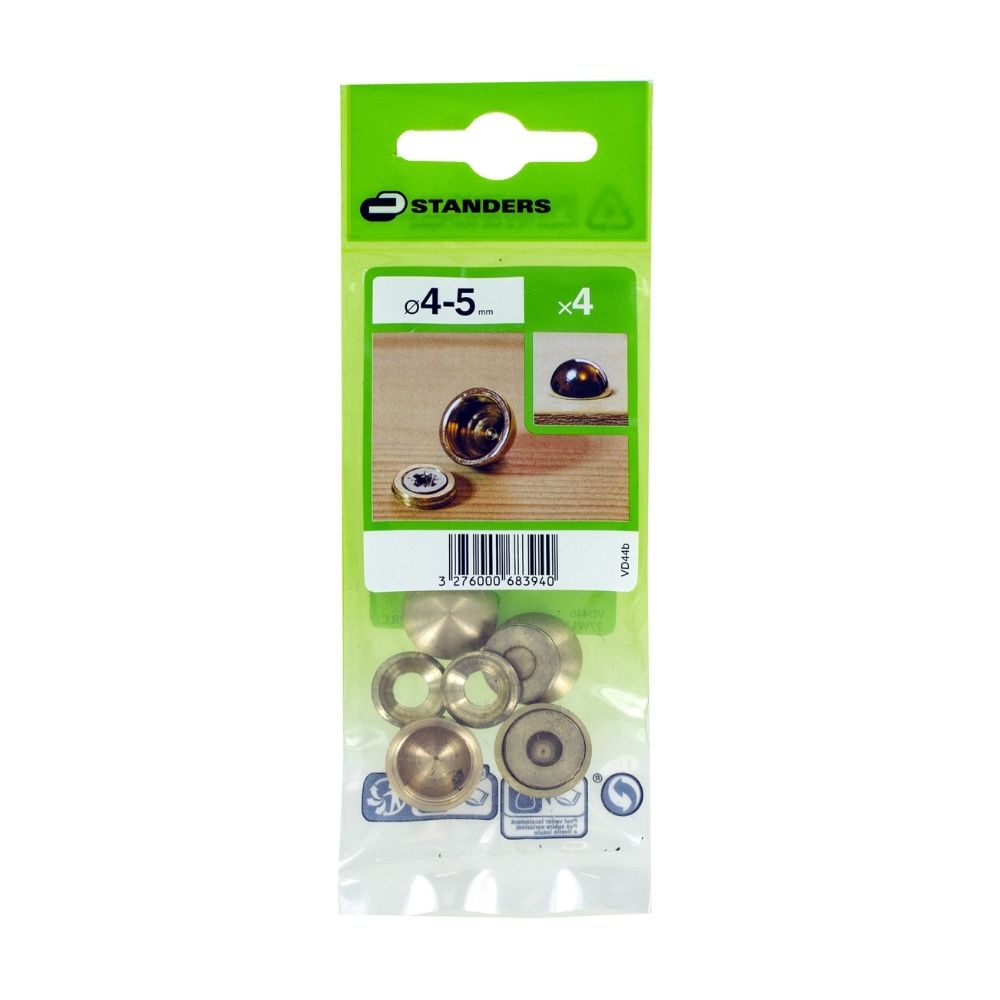Tapa para tornillo Redondo Laton Pulido D4-5 4 unidades Standers