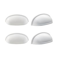 Tirador de Concha Inspire Modelo Concha Mate de Acero Blanco 4 unidades