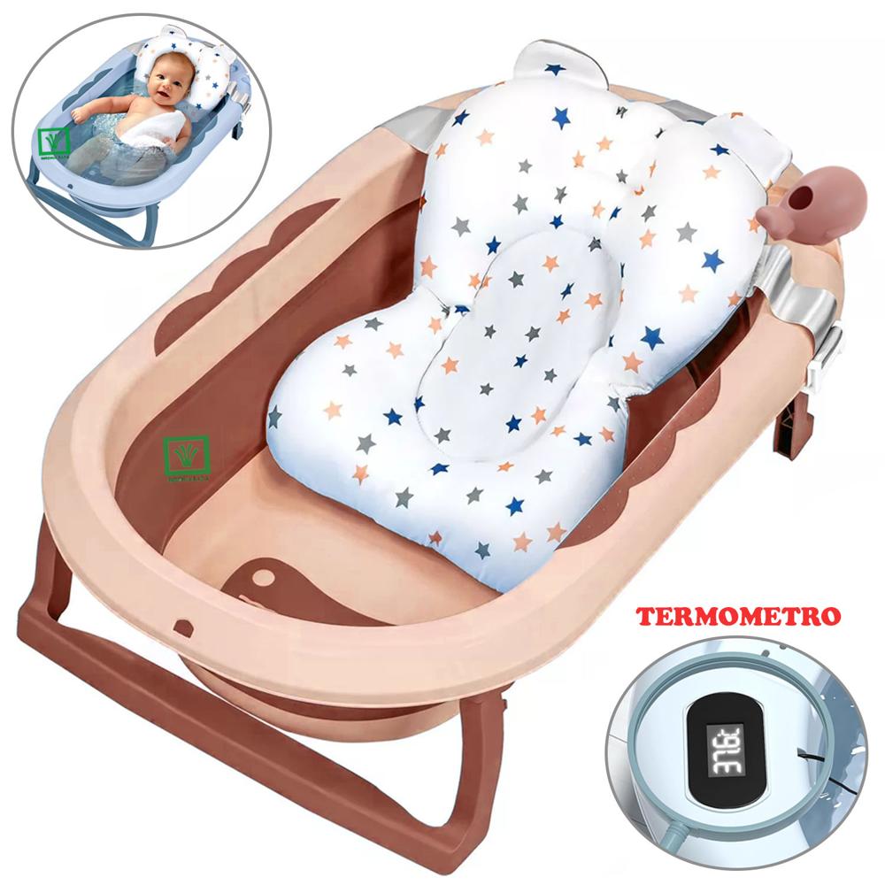 Bañera Tina de Baño Plegable Ballenita Con Termómetro Rosa Bañera Tina de Baño Plegable Ballenita Con Termómetro Rosa
