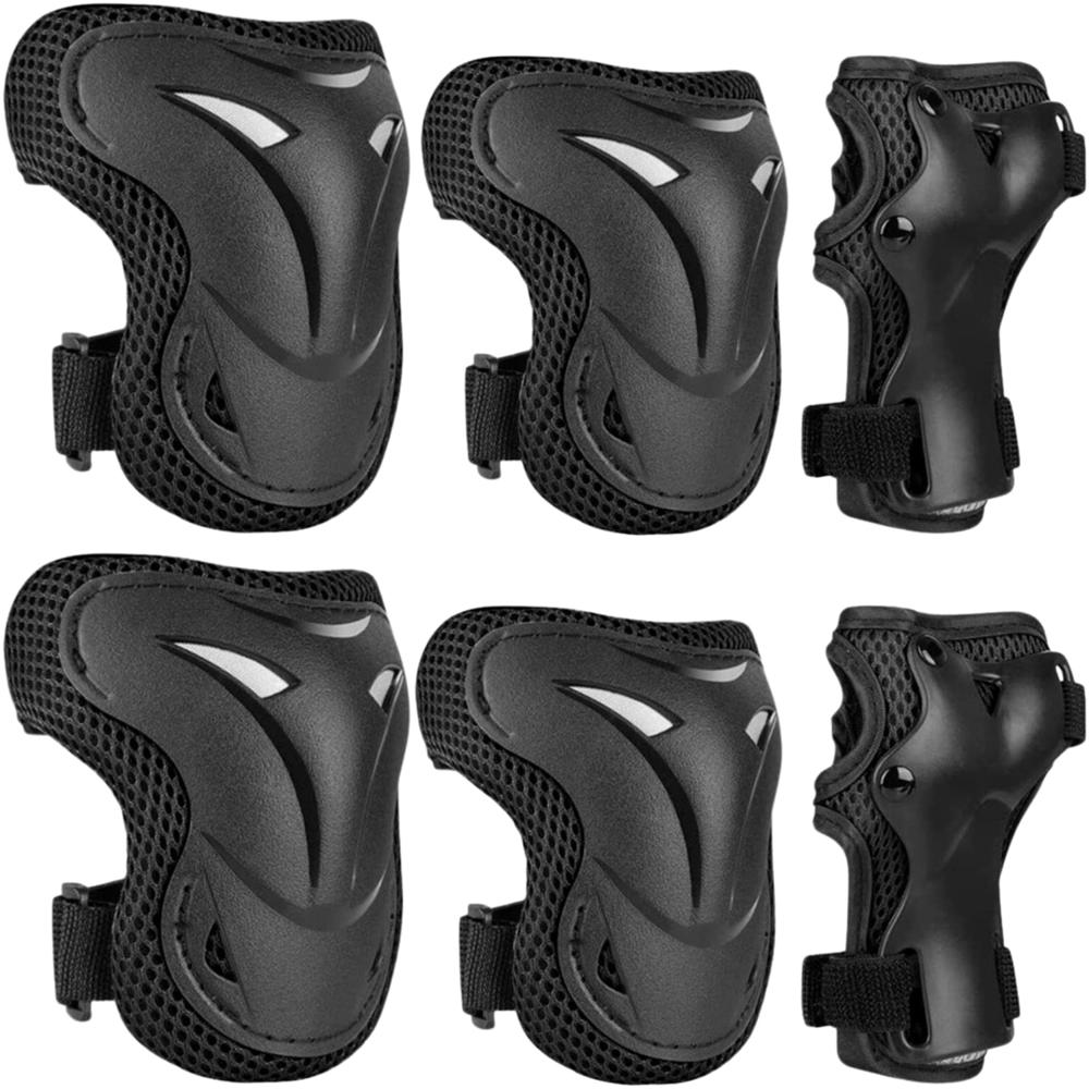Kit Protección T/S Patines Skate Rodilleras Coderas Manos - BK