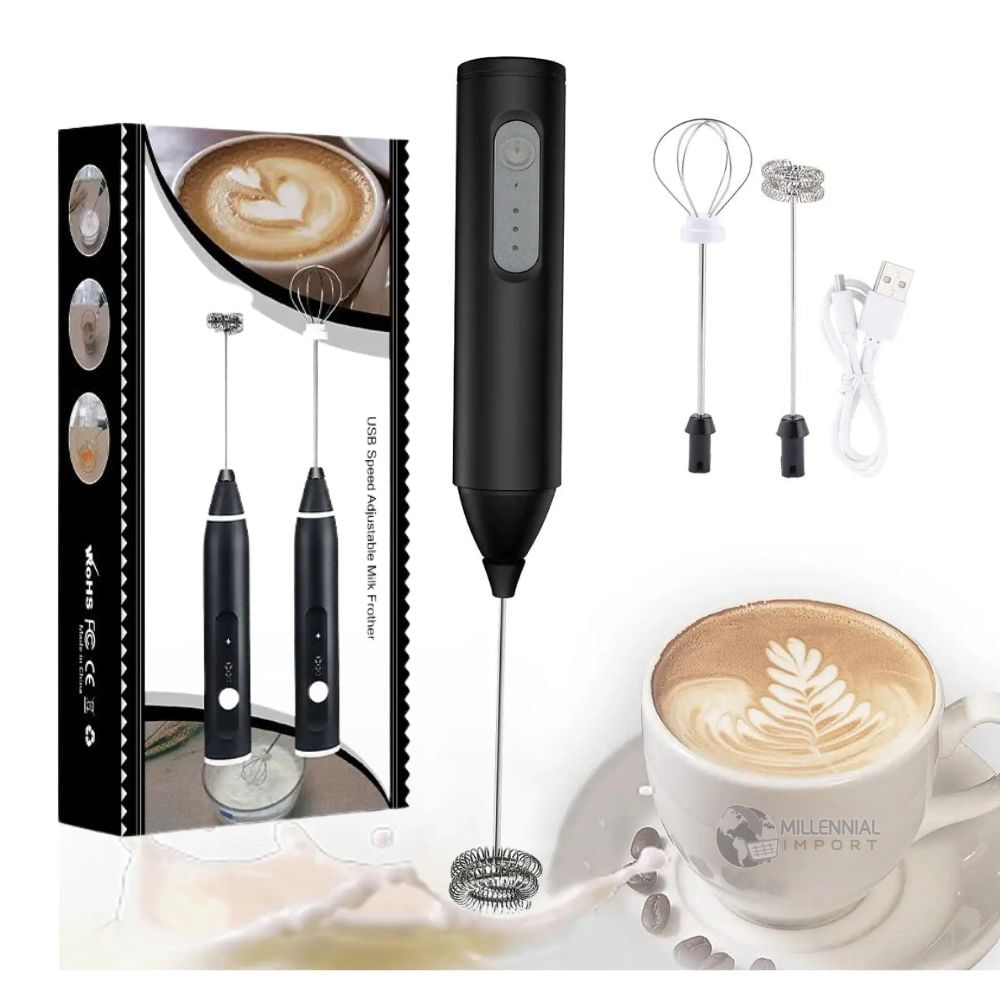 Espumador de Leche Eléctrico 2 en 1 + batidor de huevos carga inalámbrica