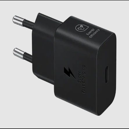 Adaptador de carga rapida USB-C 25W con cable negro