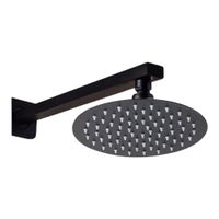 Cabeza Ducha Española 30cm Negro Mate Brazo 45cm Acero Inoxidable 304