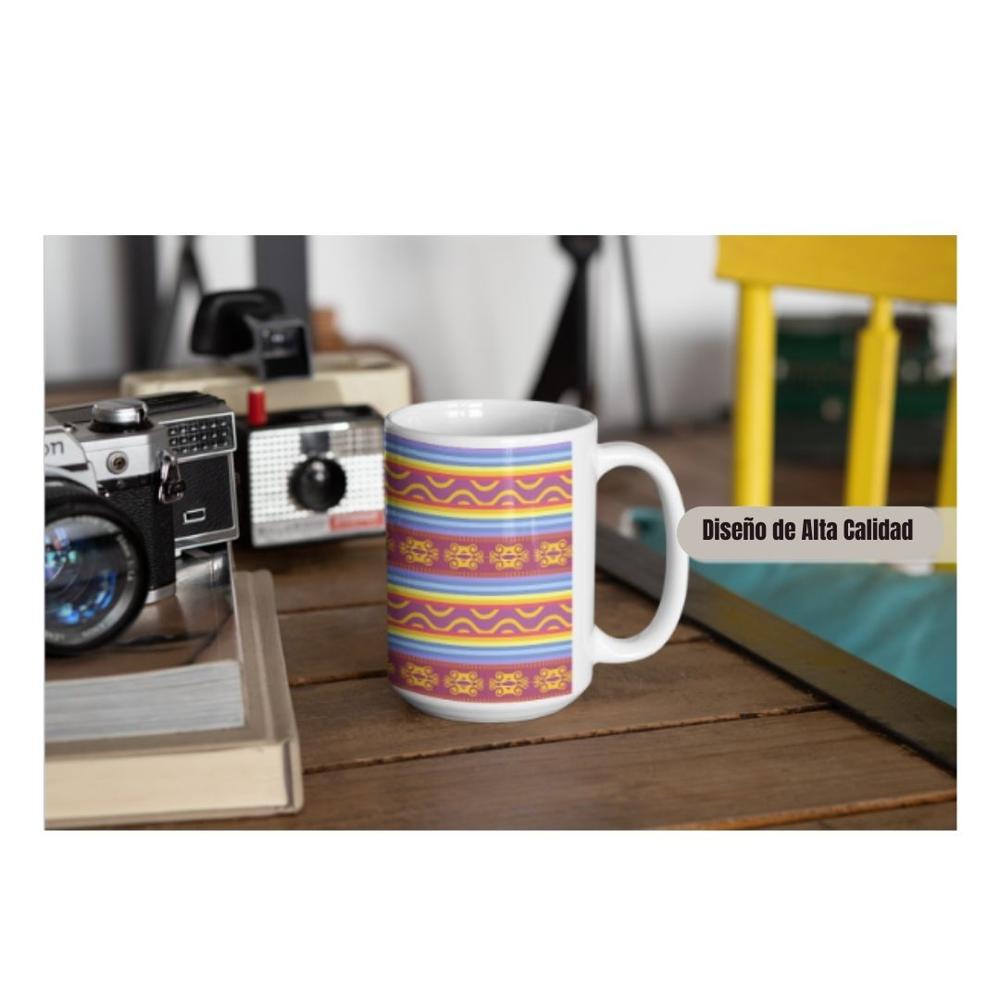 Taza Grande Diseño Patron Andino Fiestas Patrias 15oz 23