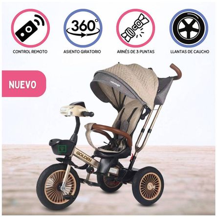Triciclo Guiador Para Niños «GOLDEN II» Beige Triciclo Guiador Para Niños «GOLDEN II» Beige