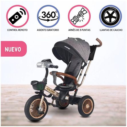 Triciclo Guiador Para Niños «GOLDEN II» Gray Triciclo Guiador Para Niños «GOLDEN II» Gray