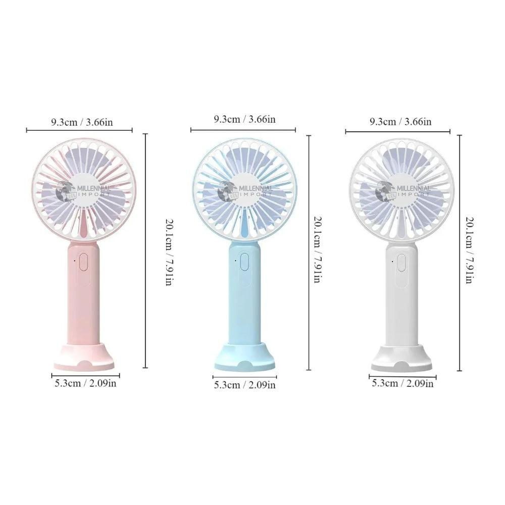 Ventilador De Mano Con Función Recargable Con Base Multicolor Ventilador De Mano Con Función Recargable Con Base Multicolor