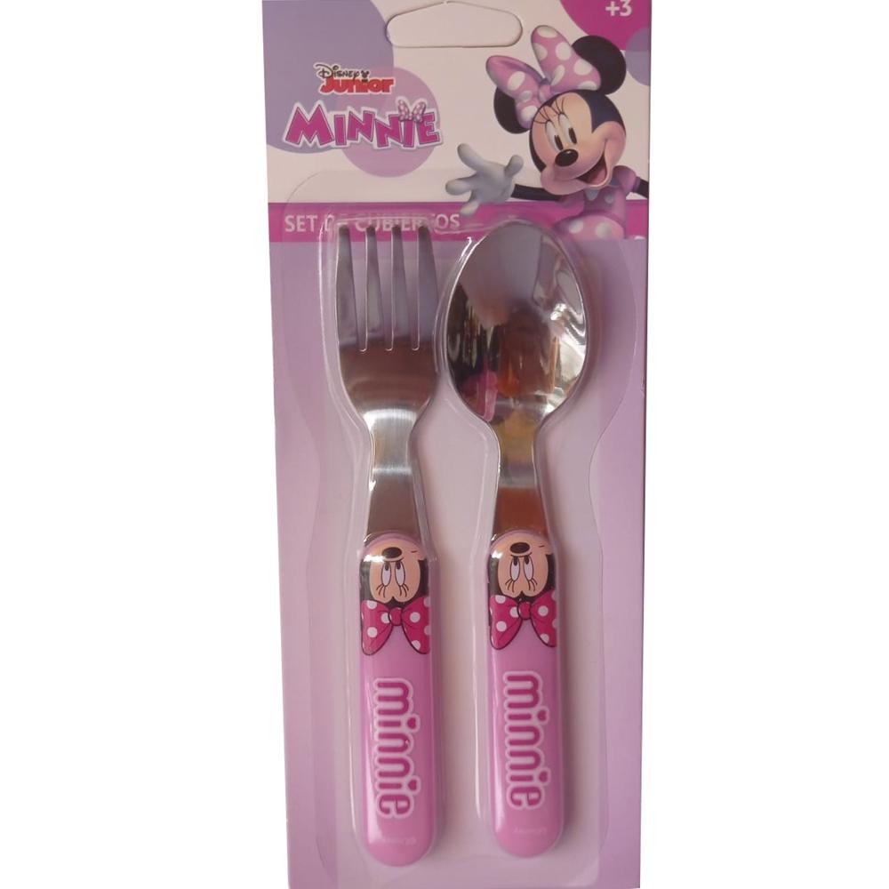 Set de cubiertos infantiles metálicos con Diseño Minnie Set de cubiertos infantiles metálicos con Diseño Minnie