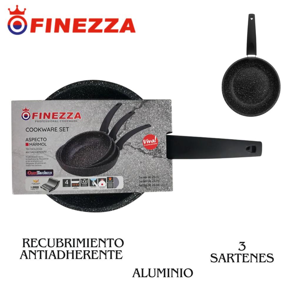 Set de Sartenes Finezza FZ G1320ST de 20, 22 y 24 Set de Sartenes Finezza FZ G1320ST de 20, 22 y 24