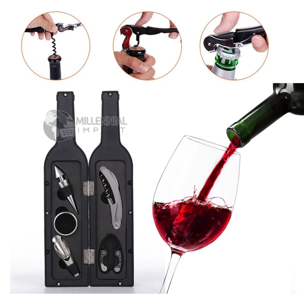 Set Saca Corcho para Botella de Vino 5 En 1
