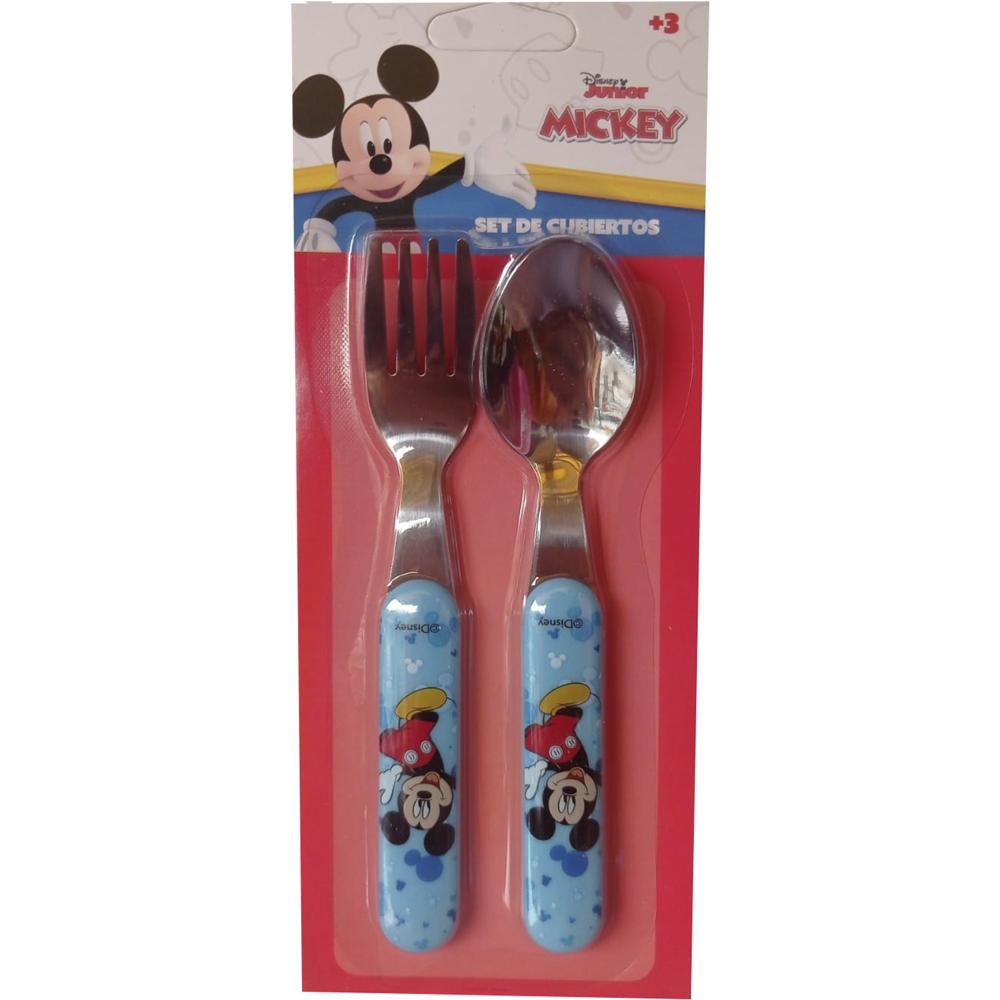 Set de cubiertos infantiles metálicos con Diseño Mickey Set de cubiertos infantiles metálicos con Diseño Mickey