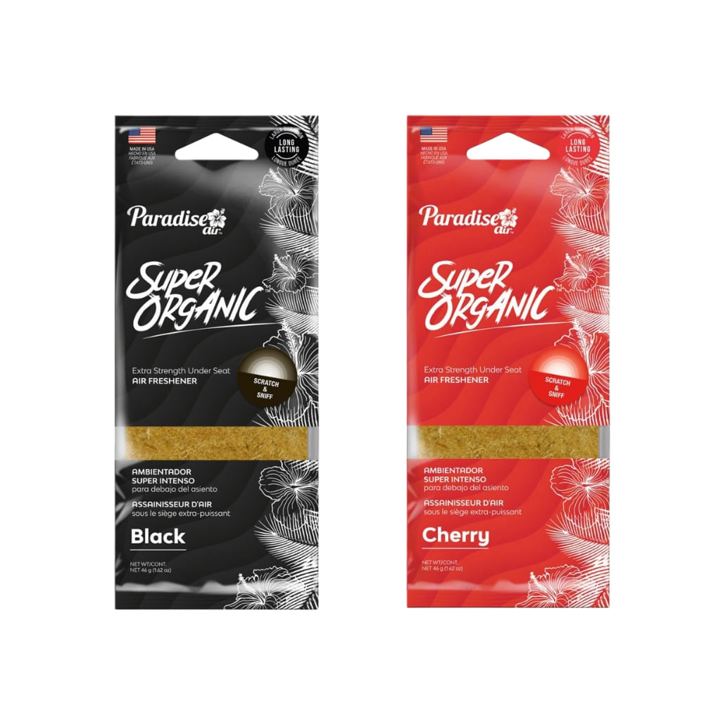 Super Organic Paradise Ambientador De Auto  Pack X2 Colonia Cherry