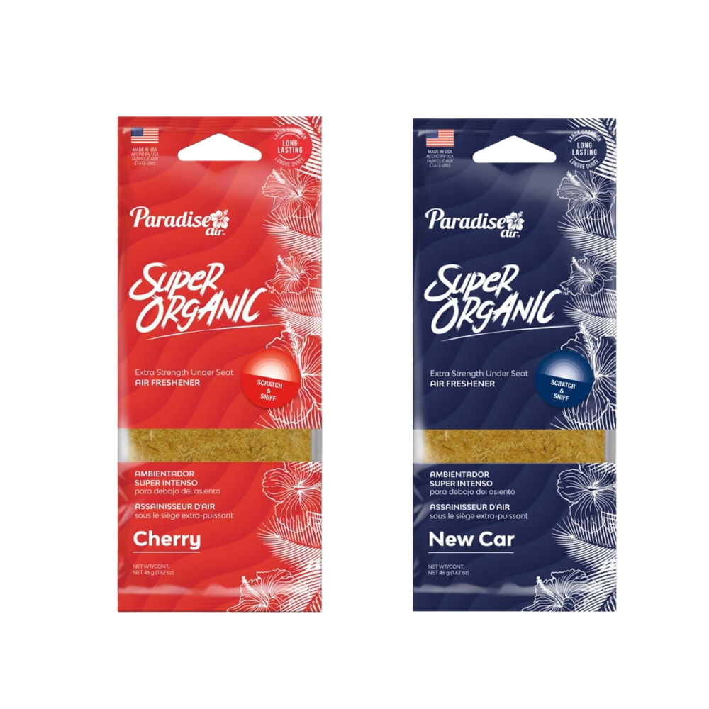 Super Organic Paradise Ambientador De Auto  Pack X2 Nuevo Carro Cherry