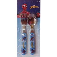 Set de cubiertos infantiles metálicos con Diseño Hombre Araña