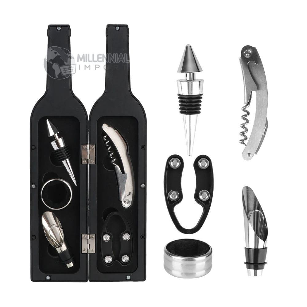 Set Completo Para Descorchar Vino de 5 Piezas