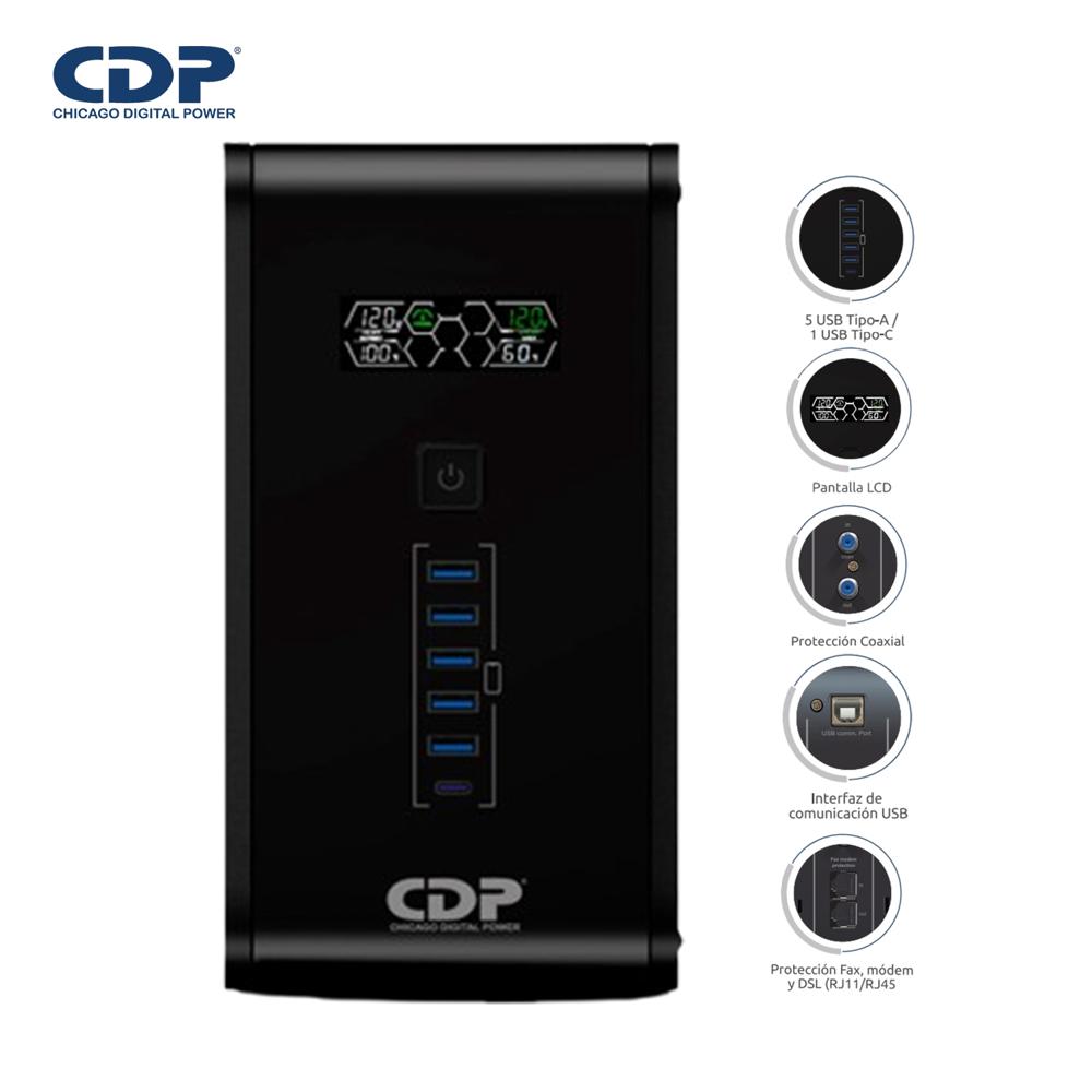 Ups Interactiva R-Smart1510I 1500Va 900W 5 Usb 10 Salidas