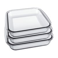 Bandejas De Vidrio Borosilicato 3 Pzs Resistente Y Versátil