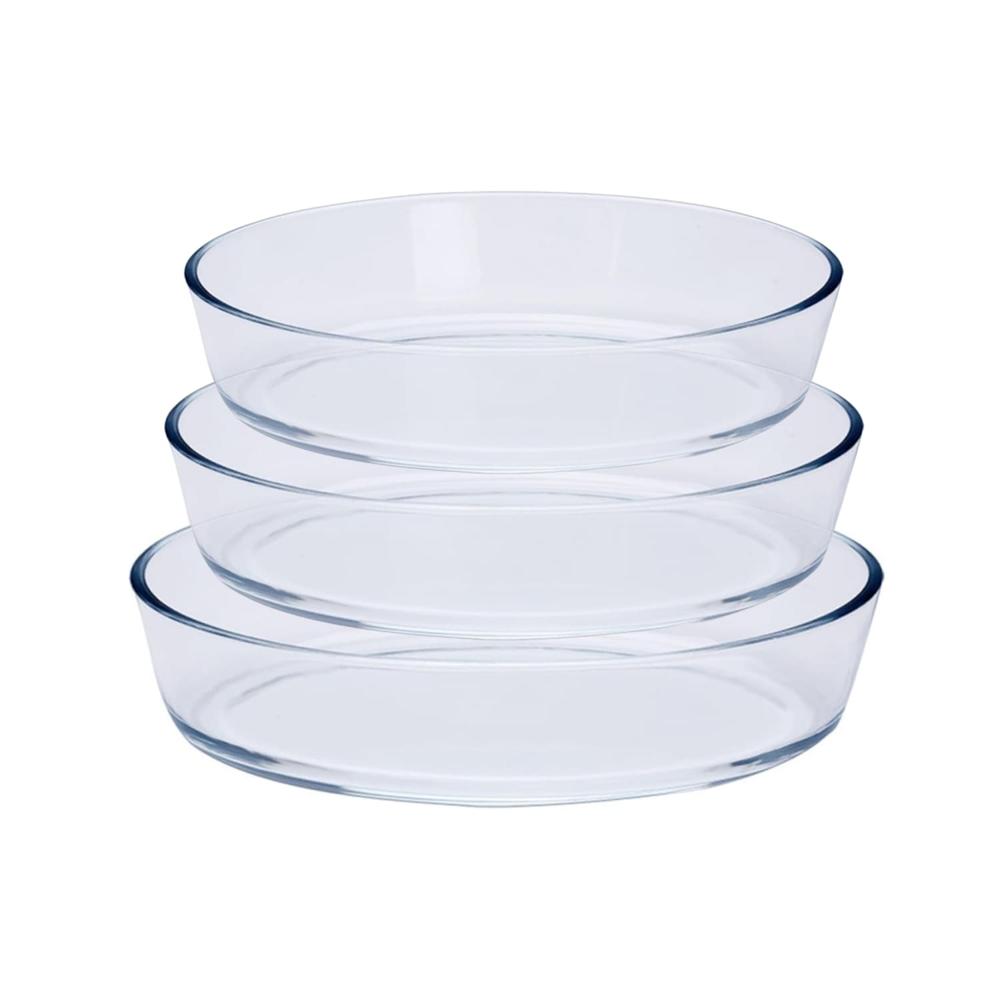 Set 3 Fuentes Ovaladas Vidrio Borosilicato Para Horno