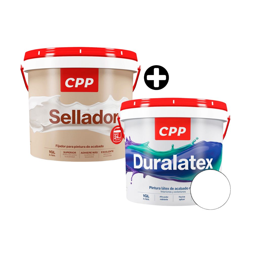 COMBO CPP: 2 Pinturas Duralatex Blanco 1 galón + Sellador 1 galón