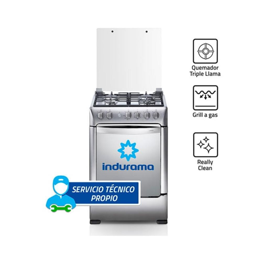 COCINA INDURAMA FLORENCIA ZAFIRO 4 HORNILLAS CROMA