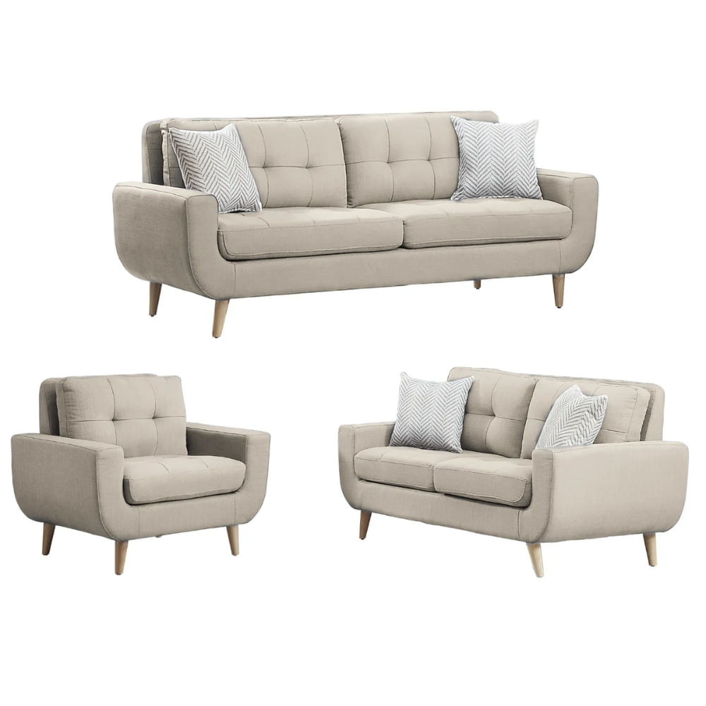 Juego de Sala Berlin 3 2 1 Blanco