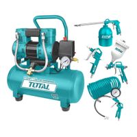 Compresora silenciosa 15 litros + Kit compresor 5 piezas Total TCS1110152-5-TATK053-1