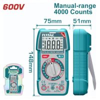 Multimetro Digital 4000 Conteos LCD AC/DC 600V Total - TMT536002