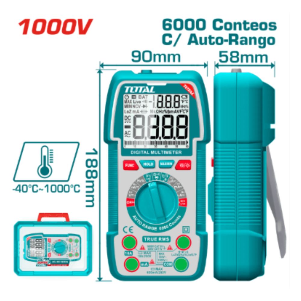 Multimetro Digital Autorango 20000 Conteos Total - TMT5410003